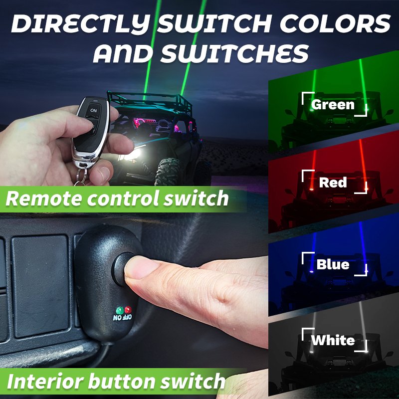 RGBW Color LED Whipless Truck Laser Whip Rgb Strip Rock Lights UTV Side by Side Off Road Light