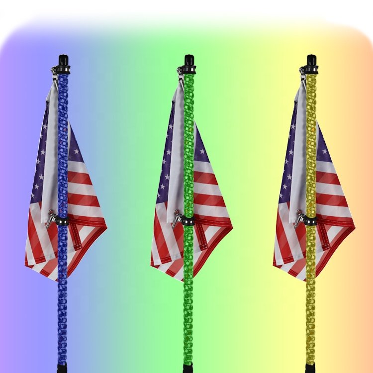 Remote/APP Control Fiber Glass Straight Led Whip 3ft 4ft 5ft 6ft RGB Chasing Color UTV ATV LED Antenas Buggy Light Para Polaris