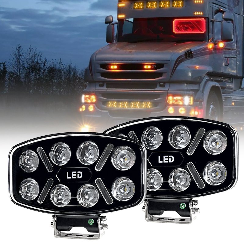 2024 Hot Selling 9 Inch 10 Inch Amber White DRL Spotlight Light Ip68 Led Driving Light Truck Car UTV ATV Auto Led Work Light