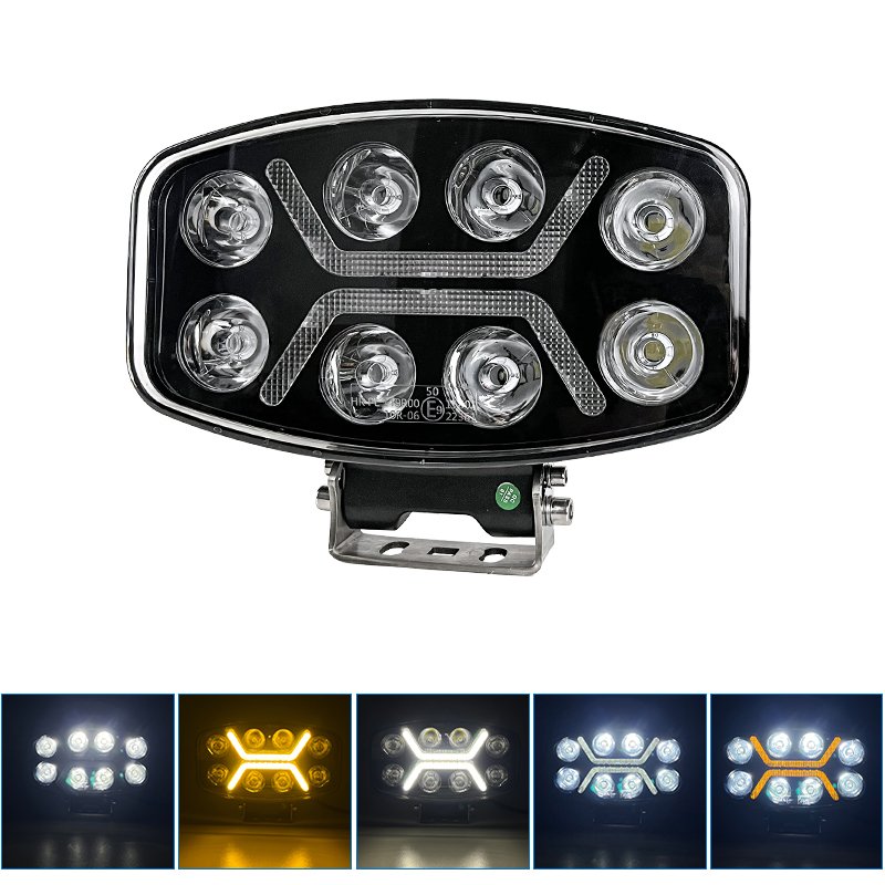 2024 Hot Selling 9 Inch 10 Inch Amber White DRL Spotlight Light Ip68 Led Driving Light Truck Car UTV ATV Auto Led Work Light