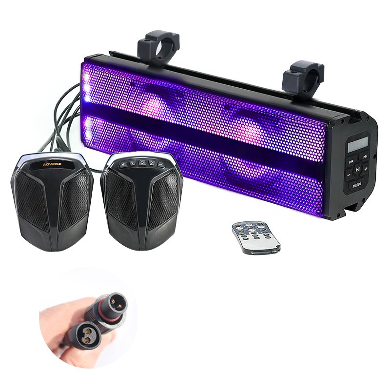 Waterproof IP66 Marine Sound Bar Blue Tooth System Amplified Speaker Soundbar Atv Utv Power Sports Led Rgb