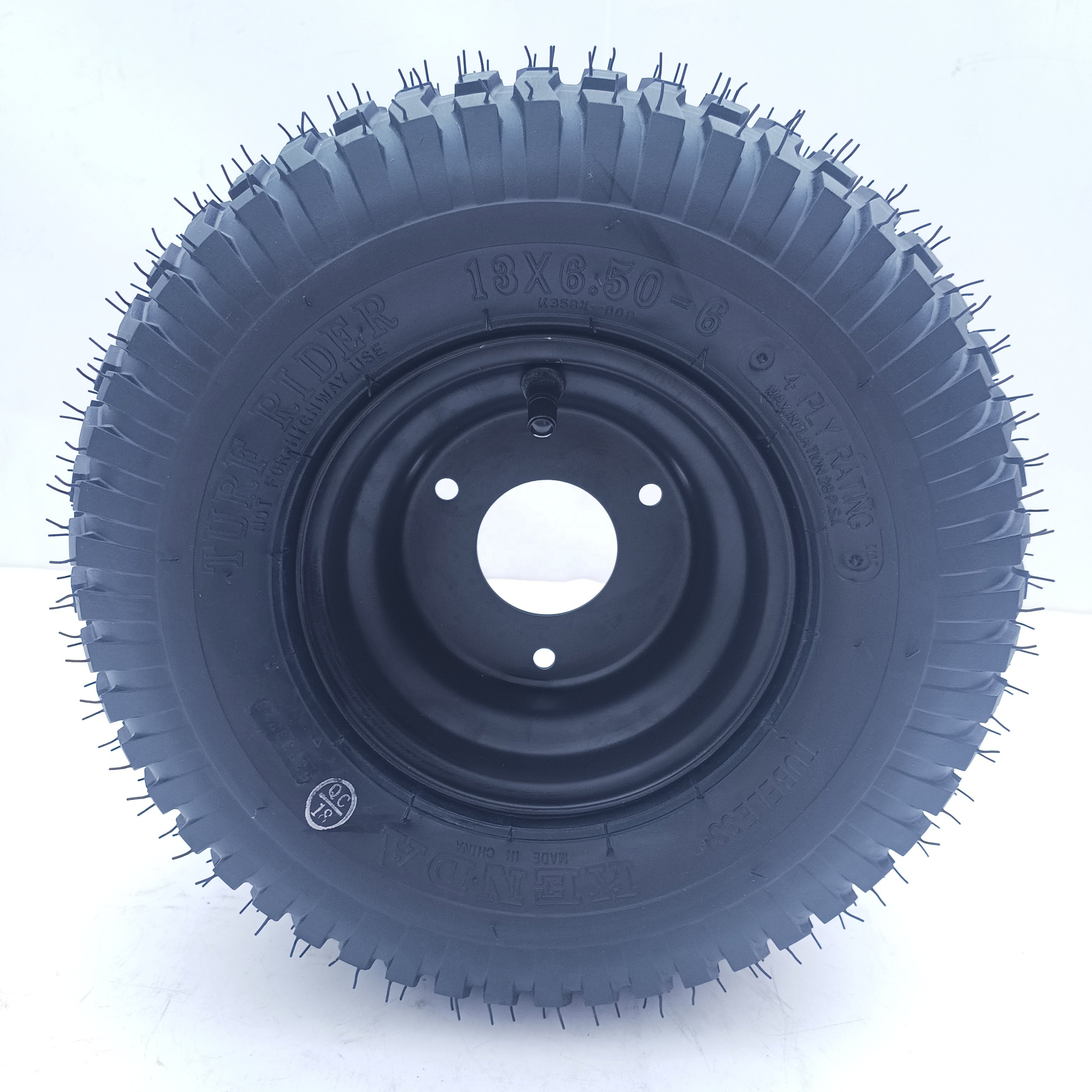 Top Quality 6 Inch Tubeless Tire 13*6.50-6 with 3 Holes Steel Rim Fit for Garden Lawn Mower /Small ATV /Trailer Cart