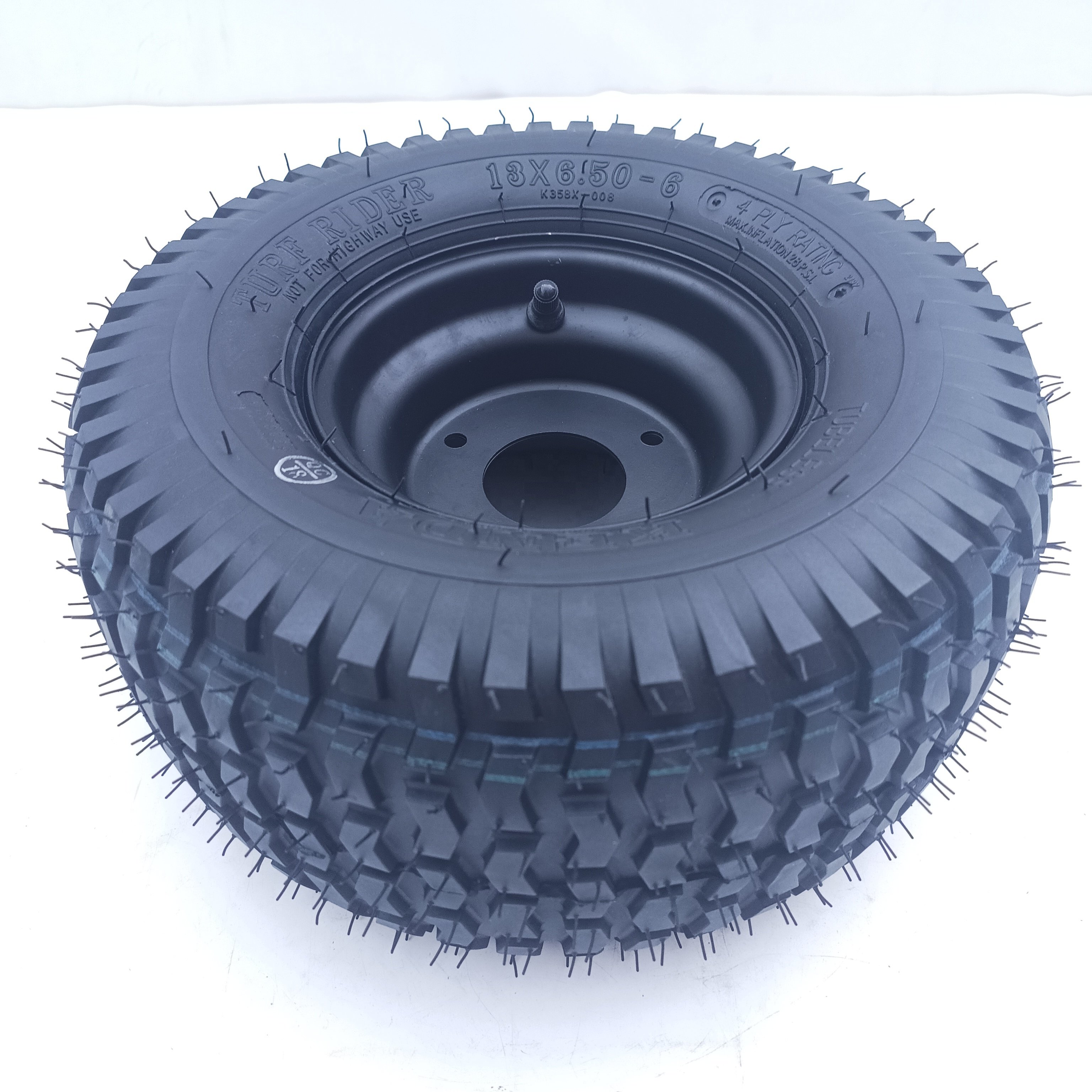 Top Quality 6 Inch Tubeless Tire 13*6.50-6 with 3 Holes Steel Rim Fit for Garden Lawn Mower /Small ATV /Trailer Cart