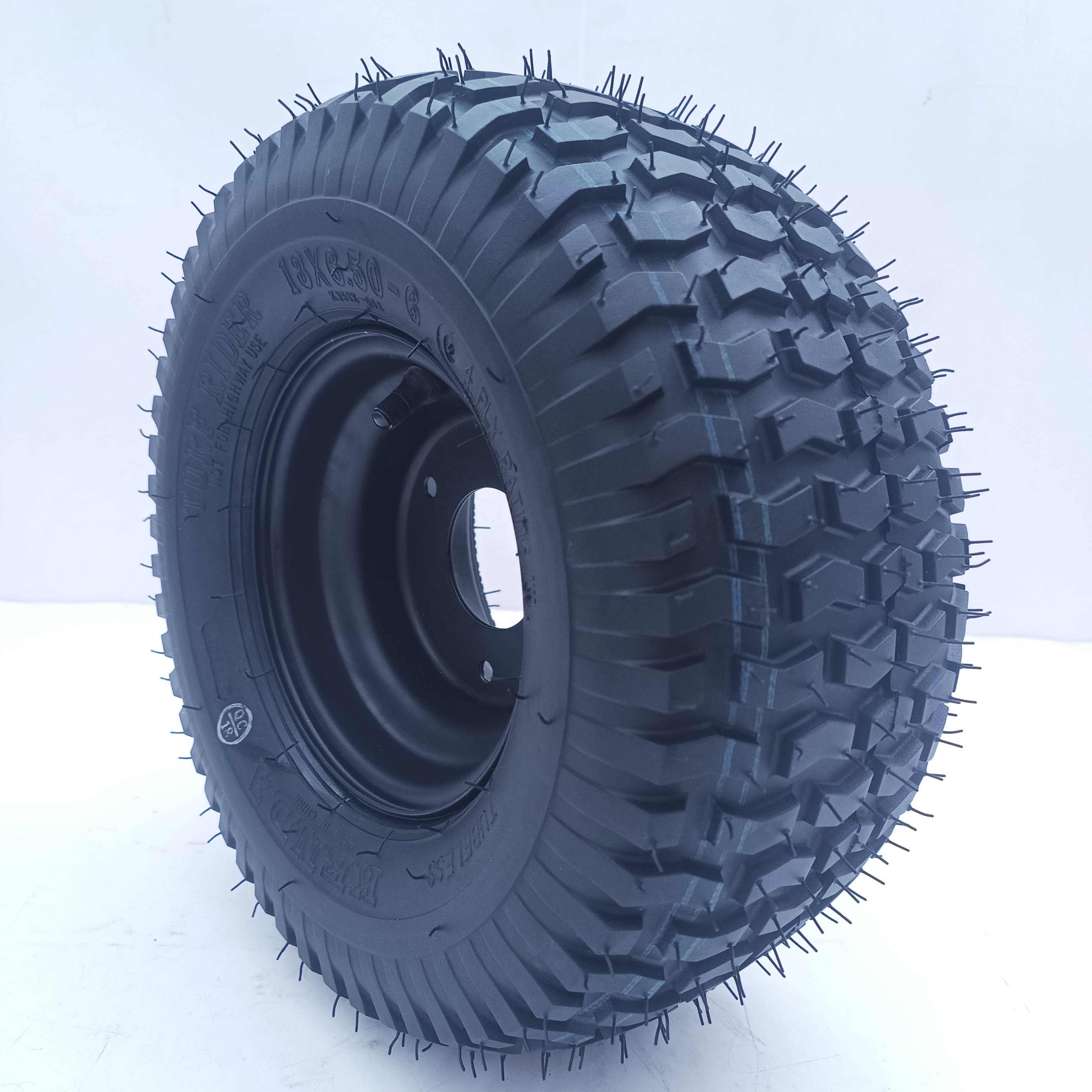 Top Quality 6 Inch Tubeless Tire 13*6.50-6 with 3 Holes Steel Rim Fit for Garden Lawn Mower /Small ATV /Trailer Cart