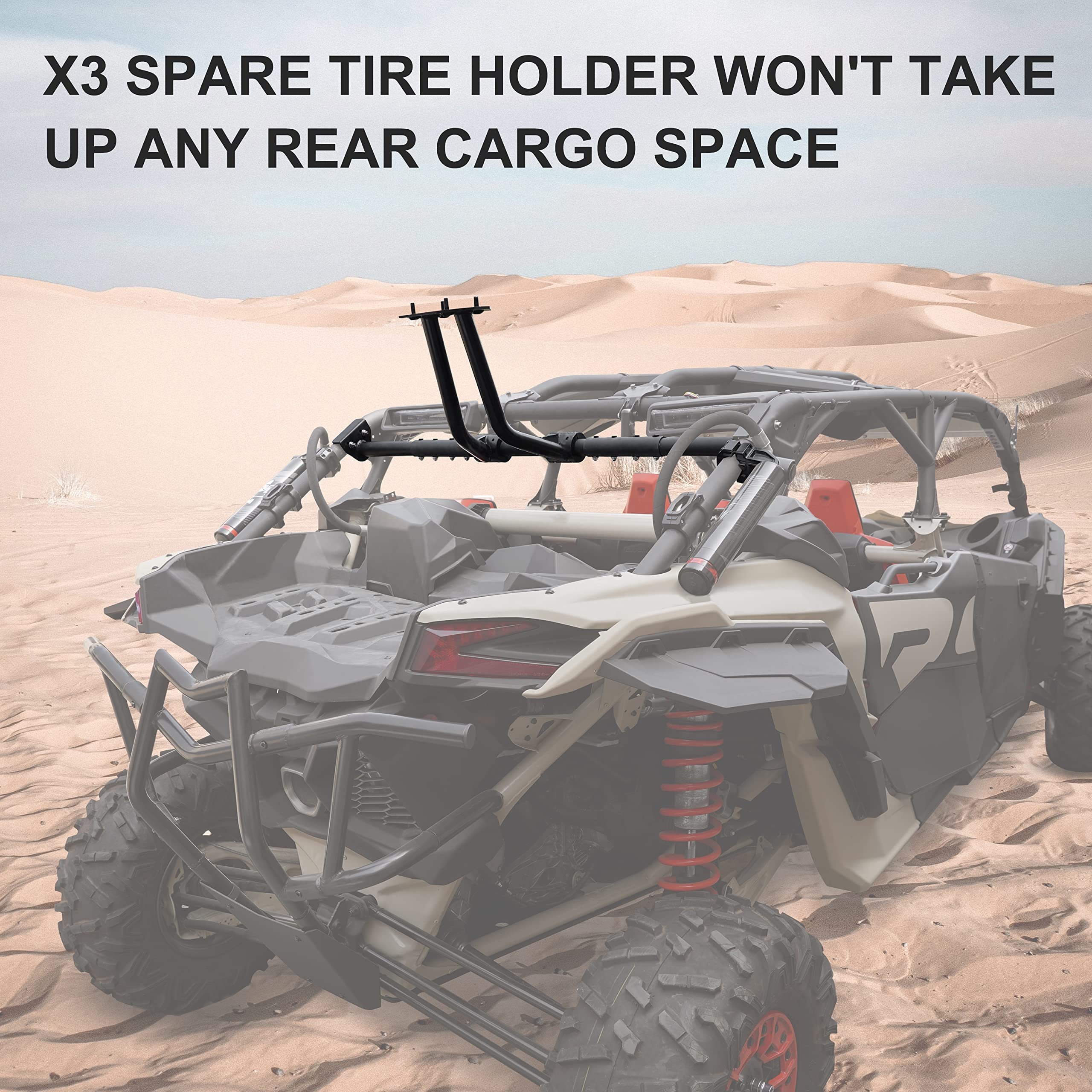 NEWWIND Spare Tire Carrier Rack Holder Spare Tire Support Bracket for Can Am Maverick X3 2017-2023 UTV/ATV Parts Accessories