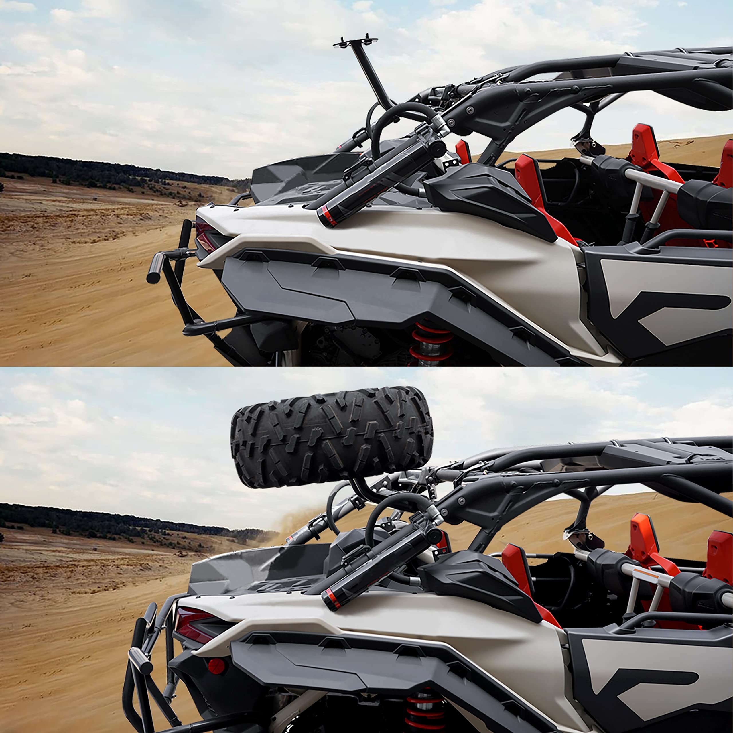 NEWWIND Spare Tire Carrier Rack Holder Spare Tire Support Bracket for Can Am Maverick X3 2017-2023 UTV/ATV Parts Accessories