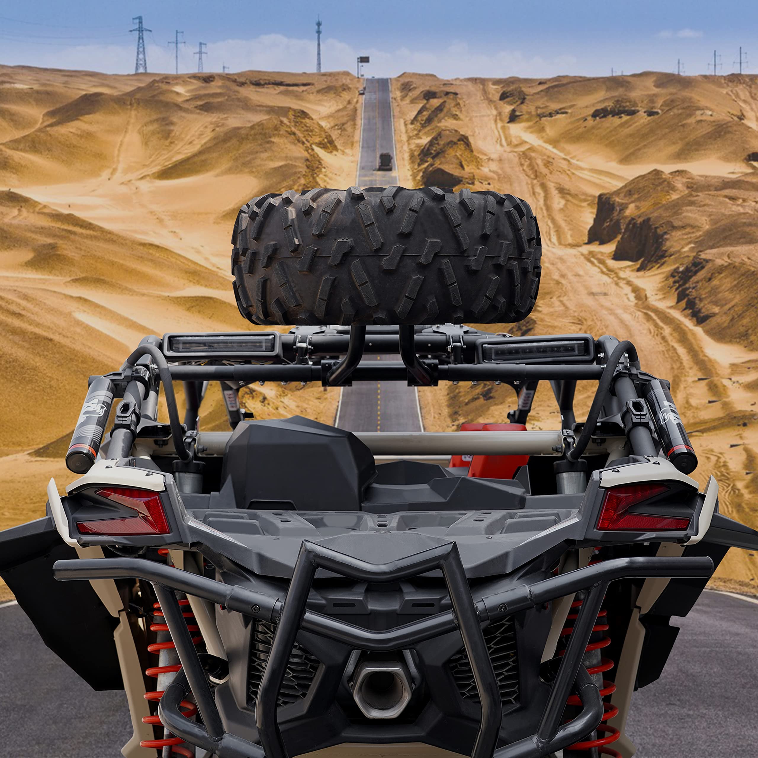 NEWWIND Spare Tire Carrier Rack Holder Spare Tire Support Bracket for Can Am Maverick X3 2017-2023 UTV/ATV Parts Accessories