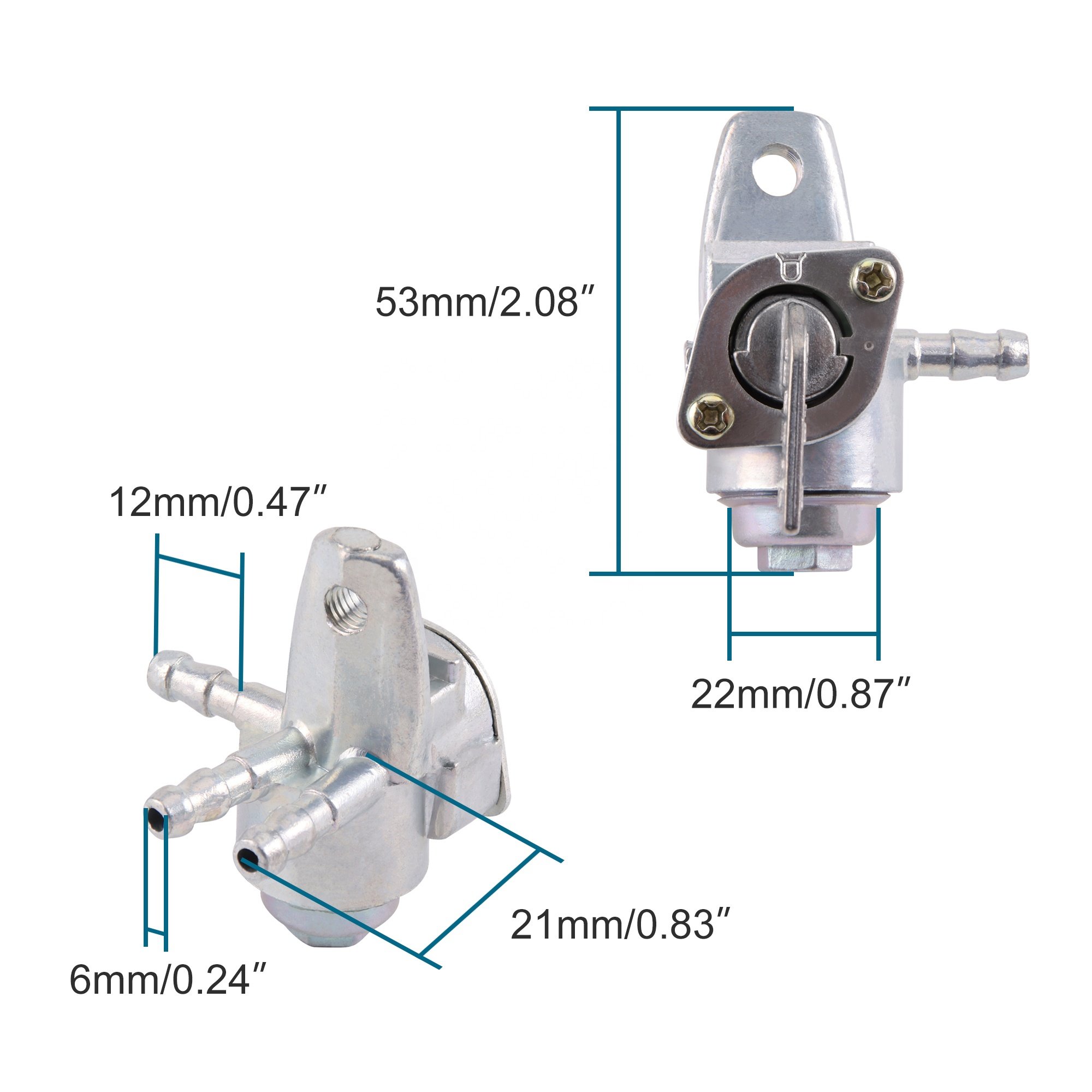 GOOFIT 3-Port Motorcycle Gas Tank Fuel Valve Switch Petcock Tap Valve Switch Replacement for Dirt Bike ATV Scooter