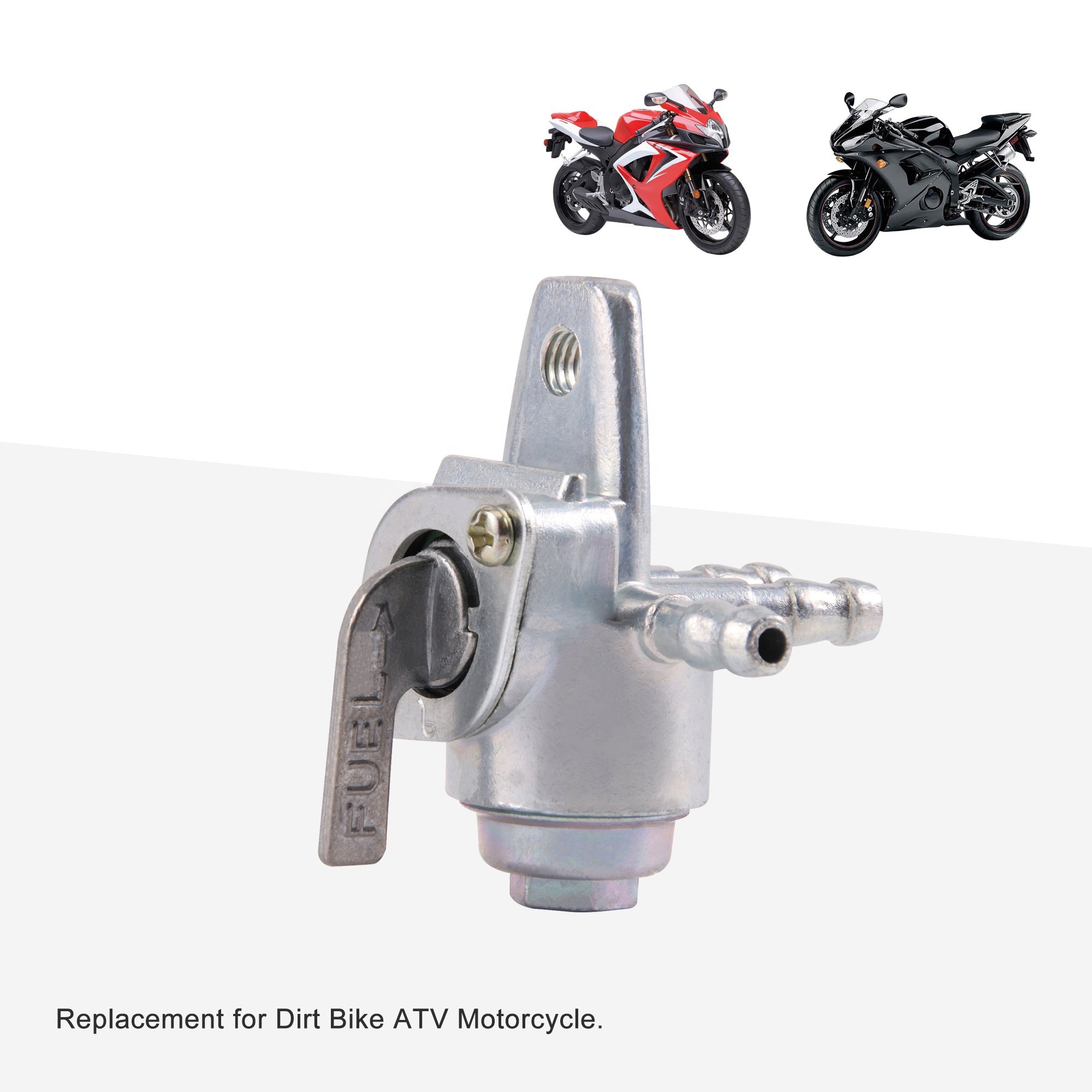 GOOFIT 3-Port Motorcycle Gas Tank Fuel Valve Switch Petcock Tap Valve Switch Replacement for Dirt Bike ATV Scooter