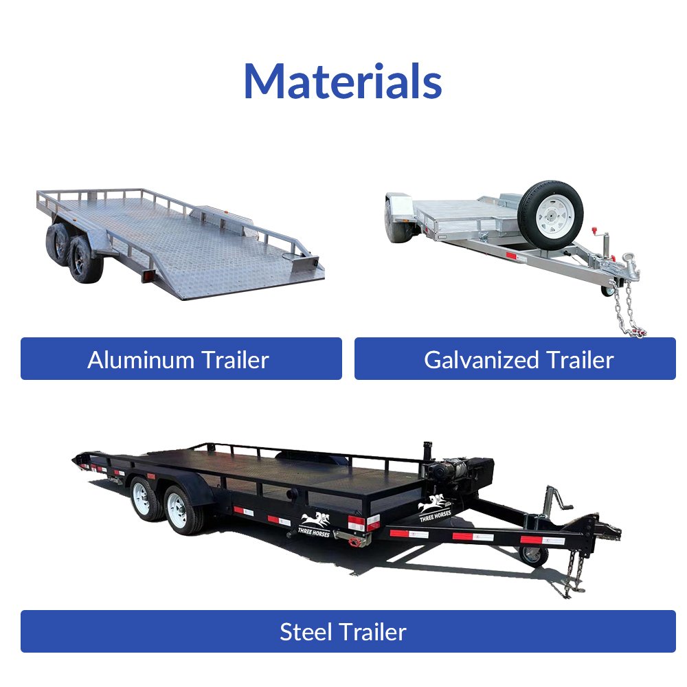 Small ATV Trailer Double Axle Hot Dipped & Galvanized Steel and Aluminium Flat Bed Transport for Cars & Carriers