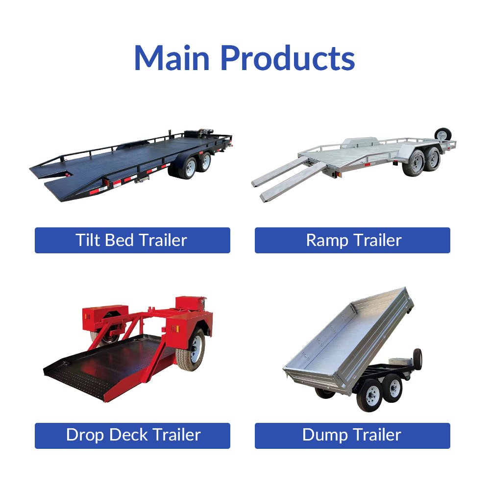 Small ATV Trailer Double Axle Hot Dipped & Galvanized Steel and Aluminium Flat Bed Transport for Cars & Carriers