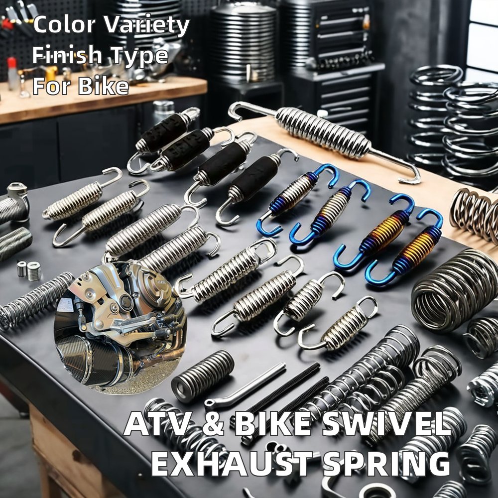 Coil Style Stainless Steel 2 Stroke Dirt Bike Snowmobile Kart ATV Slip on Swivel Exhaust Pipe Muffler Tension Spring Motorbike
