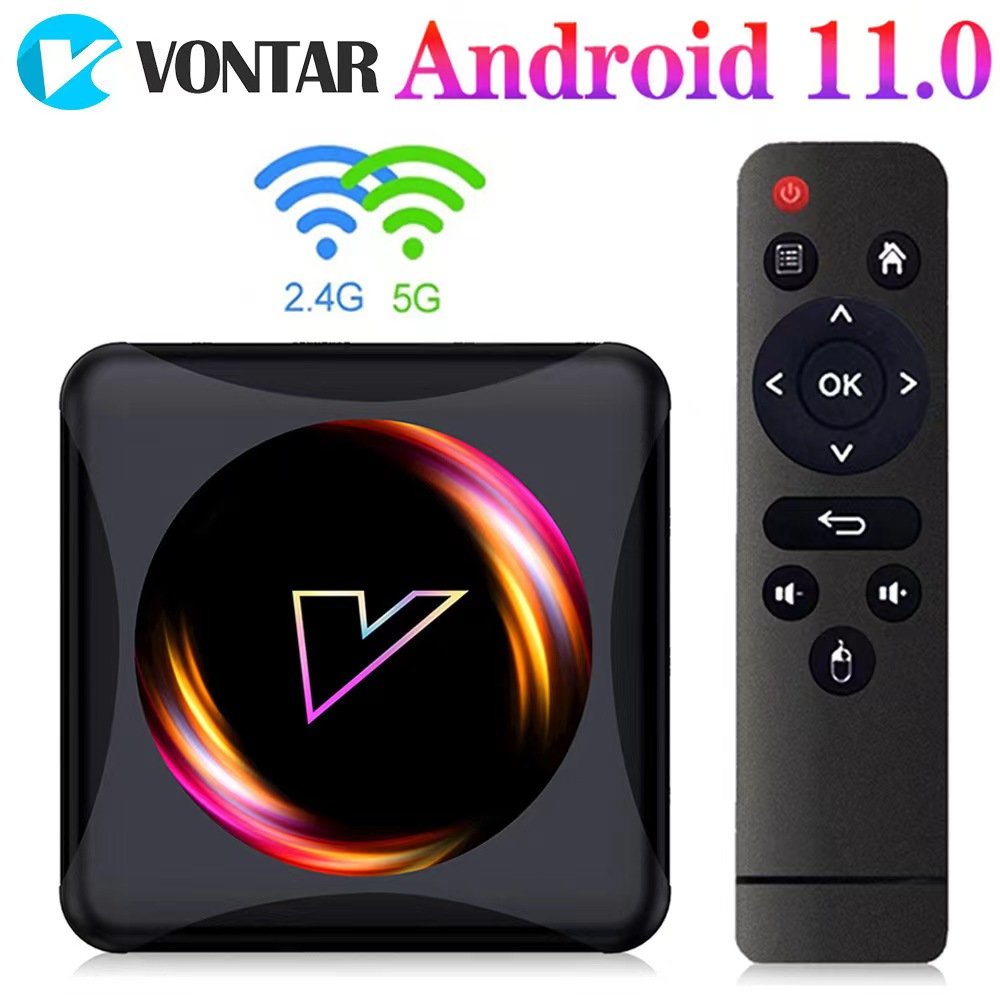 VONTAR X4 ATV Androidtv11 Smart Amlogic S905X4 Support Google Voice Input 4K 60fps AV1 1000M LAN Dual WIFIset Top Box TVbox