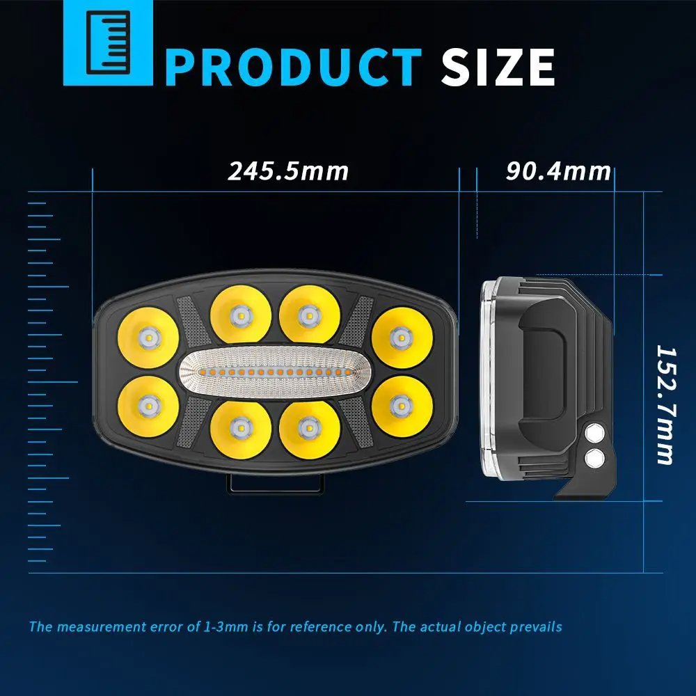 10 Inch 45W Off Road 8 LED Work Driving Light Position DRL Spotlights Car Accessories Aluminum 9-80V for Car Truck SUV ATU UTV