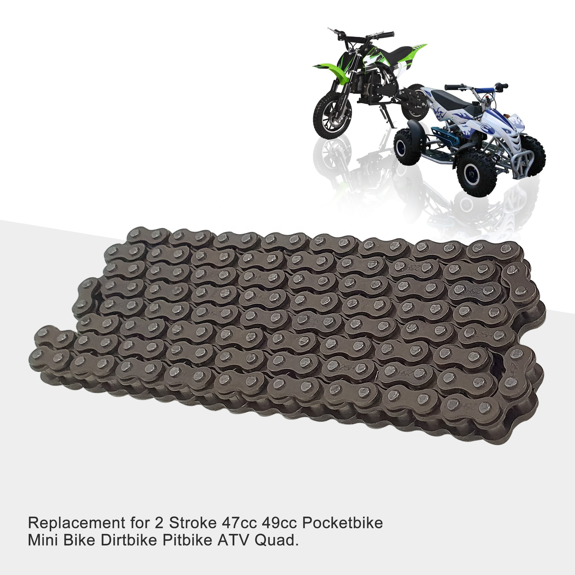 GOOFIT Motorcycle 25H 138 Chain Replacement for 2 Stroke 47cc 49cc Pocket Bike Mini Bike Dirt Pit Bike ATV Quad