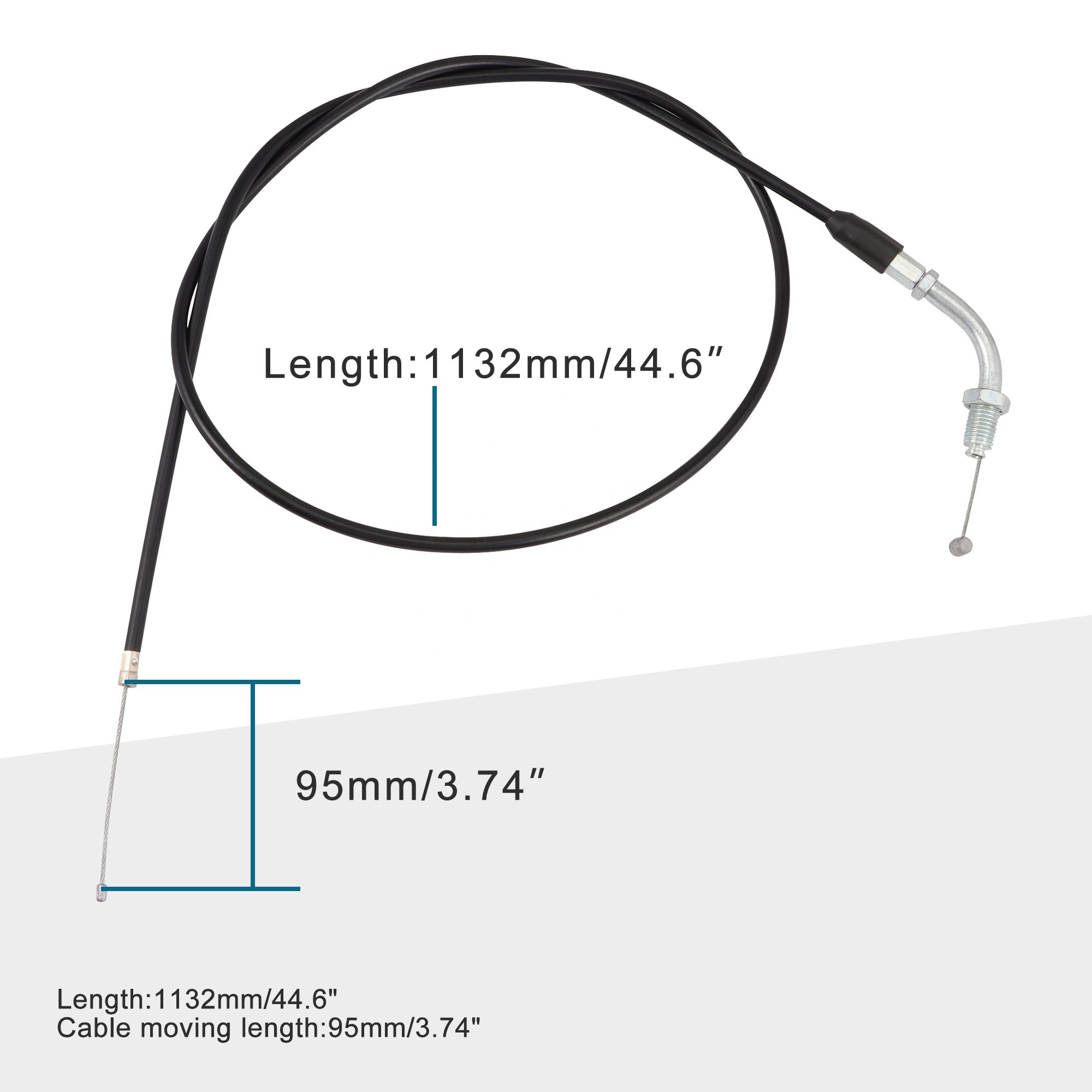 GOOFIT 44.6" Motorcycle Throttle Cable with Vertical Engine Replacement for 125cc 150cc 200cc 250cc ATV Dirt Bike