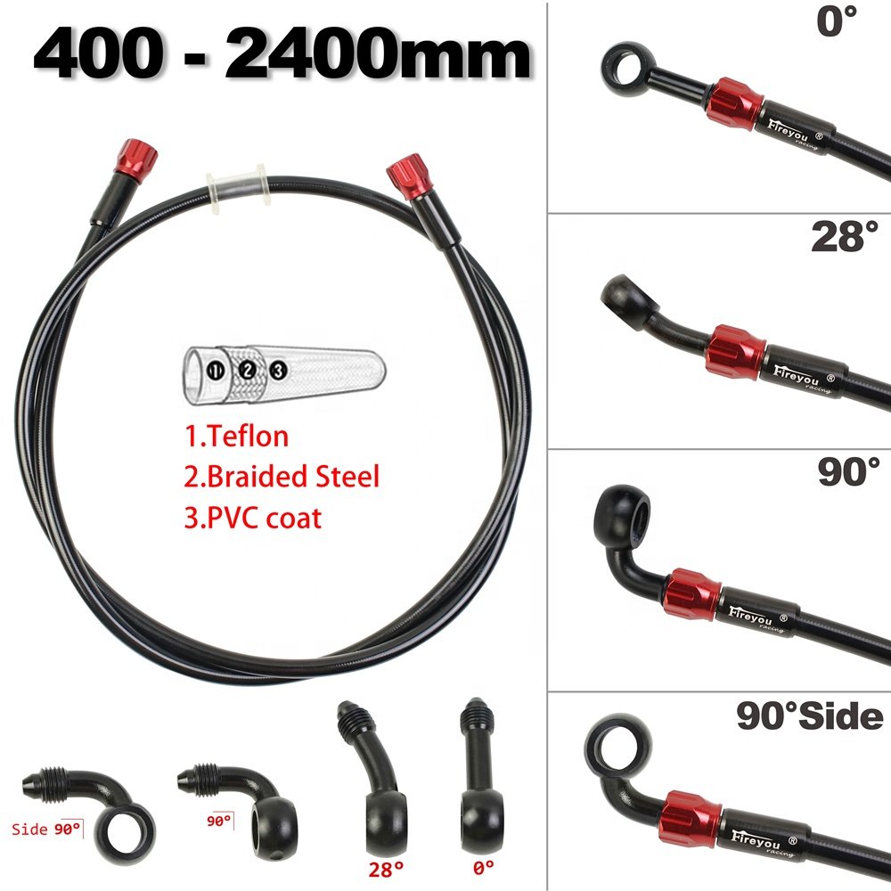Braided Brake Hose Motorcycle AN3 Hydraulic Clutch Tube Master Cylinder Brake Oil DOT Pipe Reinforced ATV Dirt Pit Racing Bike