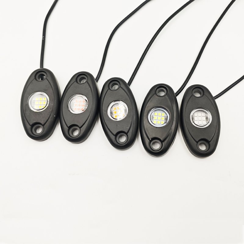 Aluminium Alloy 9 SMD Chips LED Rock Light UTV Wheel Lights 9 LED Chips Pure White Rock Light for Truck UTV ATV JEEP