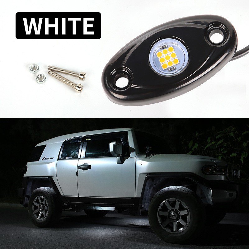Aluminium Alloy 9 SMD Chips LED Rock Light UTV Wheel Lights 9 LED Chips Pure White Rock Light for Truck UTV ATV JEEP