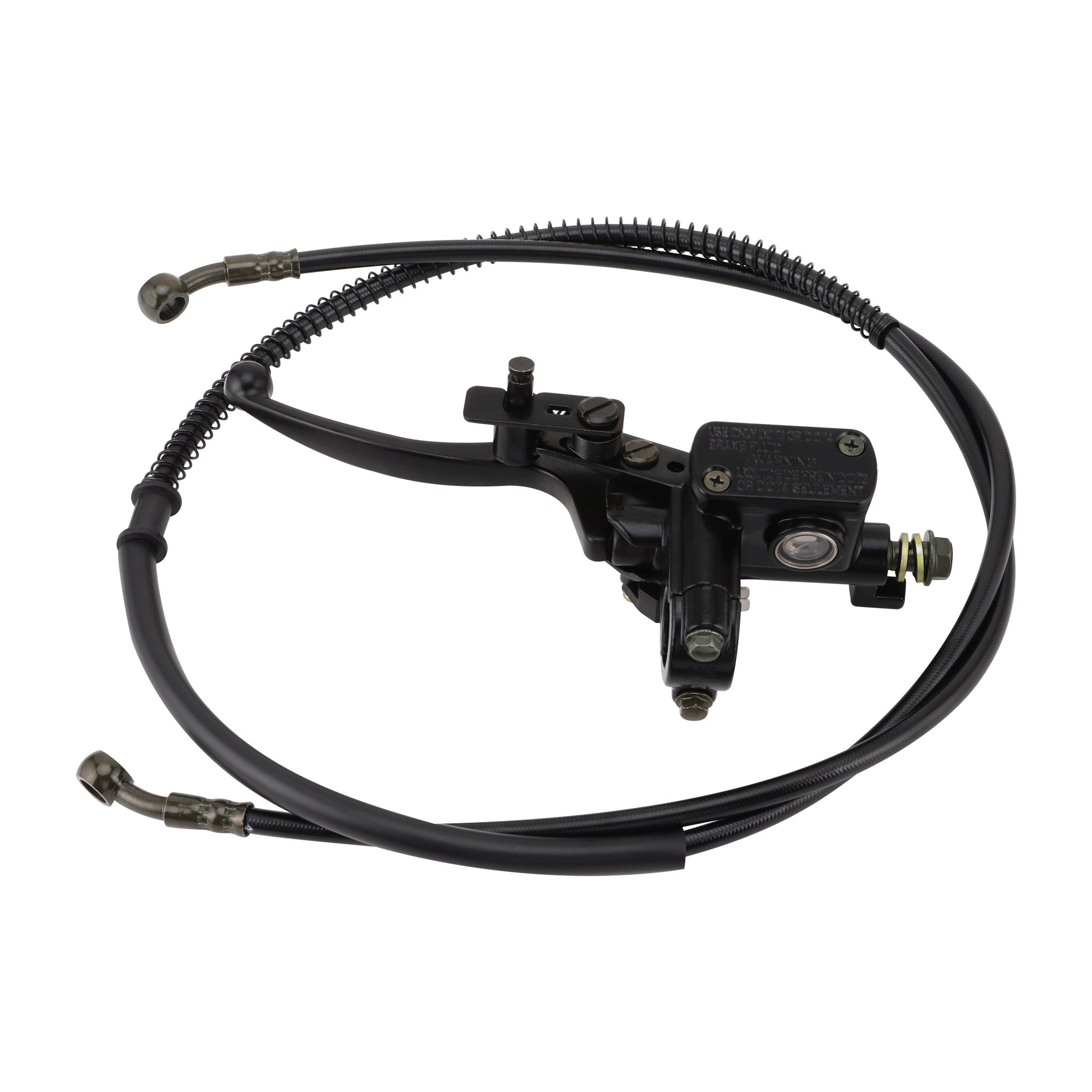GOOFIT Hydraulic 7/8" 22mm Front Left Brake Master Cylinder Brake Lever Handle with Cable for 50cc to 150cc Chinese ATV Quad