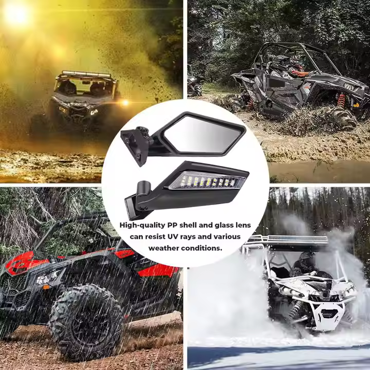 Adjustable UTV Side View Mirrors with LED Turn Signal Light, Universal UTV Rear View Mirror for ATV UTV Can Am Maverick X3