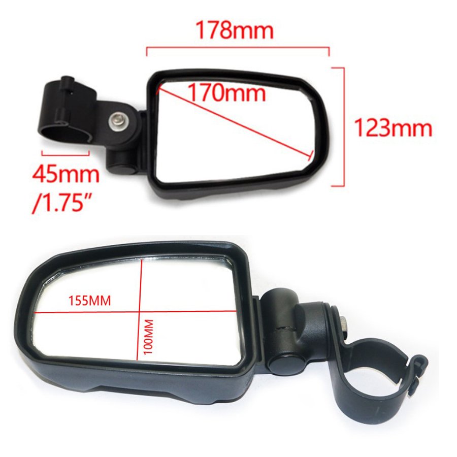 High Quality 1.75"-2" Adjustable Wide View Side Rear Mirror for ATV UTV Universal