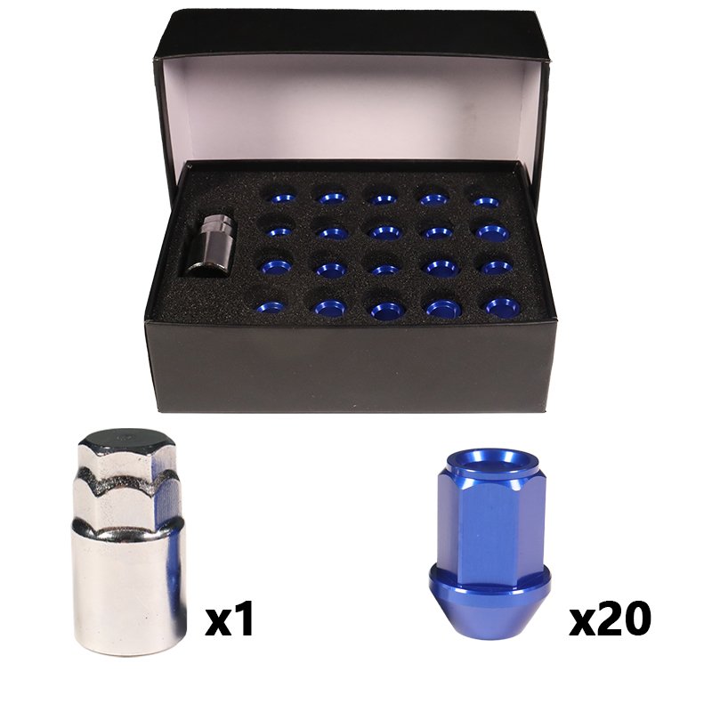 20pcs/set Metric M12x1.5 M12x1.25 M14x1.5 Aluminum 7075 Colorful Anodized Forging Close-end Wheel Lug Nut