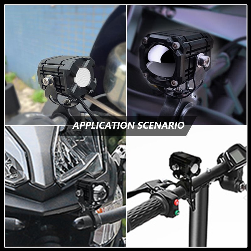 12V New Version Universal Motorcycle 12W Spotlight LED Fog Lamps White Yellow Four Models Red Blue Angel Eyes for Motorbike
