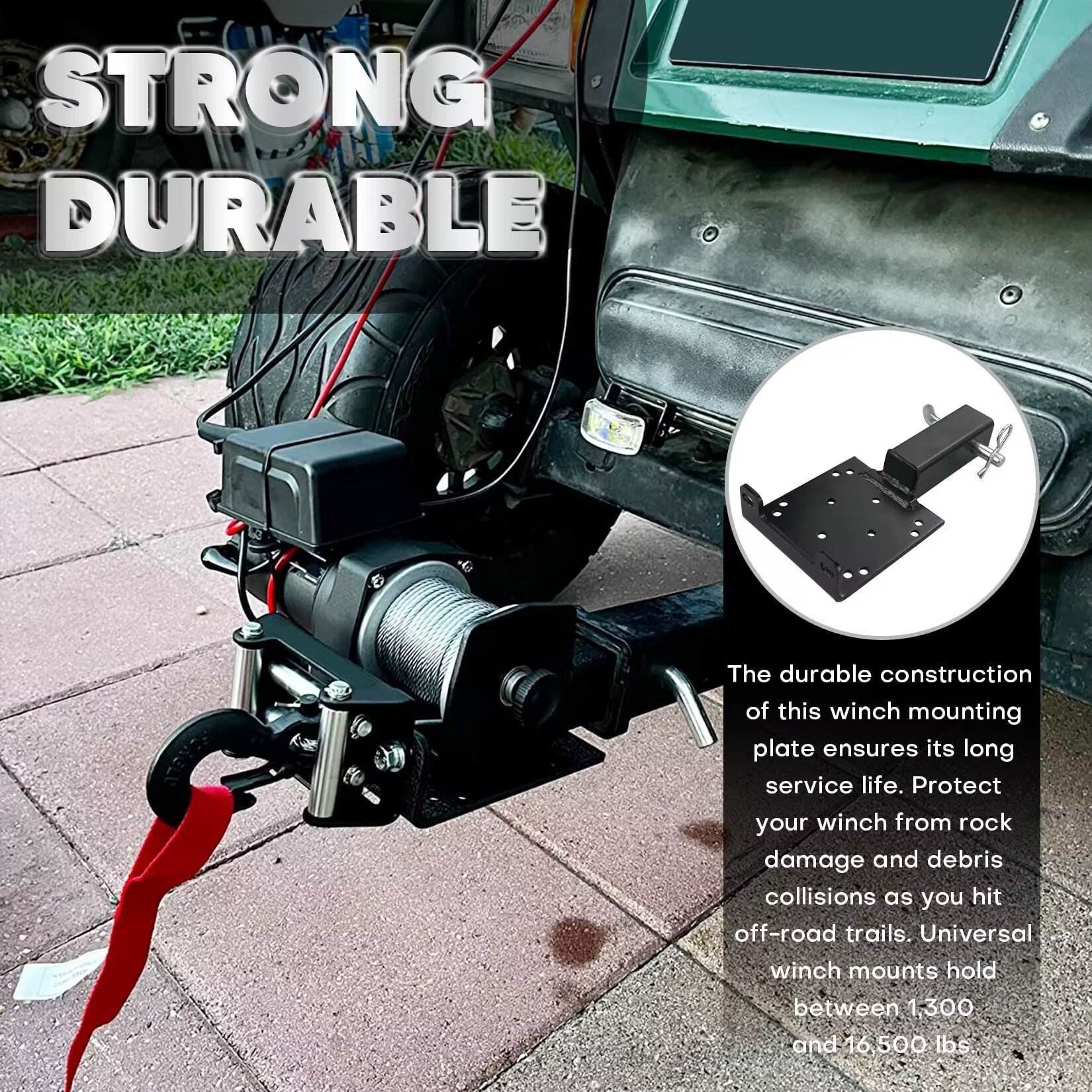 Manufacturer Direct Modified Winch Installation Bracket Fixed Plate Winch Frame for Car ATV UTV Made of Durable Metal Steel
