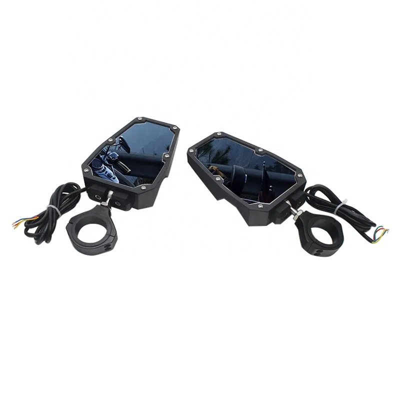 ATV/UTV Parts Accessories UTV Rear View Side Mirrors LED Spot Lights for 1.75" 2" Roll Bar