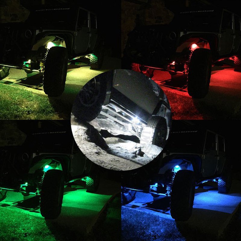Super Bright Waterproof IP67 Car Accessories 9W LED Rock Light for Underglow Off Road Trucks ATV 4x4 Pickup