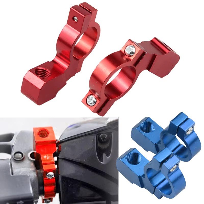 Motorcycle Bike ATV Rear View Mirror Bracket Mount Adapter Holder Clamp Screw CNC Aluminum 22mm 7/8" Handlebar Universal