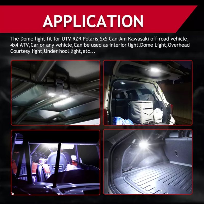 Guang Zhou Wholesale 12v 24v Waterproof Ip68 4 Inch Utv Dome Light 12v Atv Car Roof Lights Led Dome Light