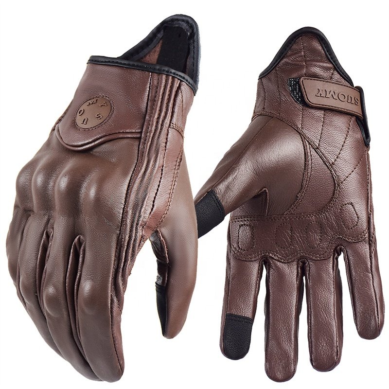 SUOMY Men Women Motorcycle Riding Leather Gloves Carbon Cycling Racing Winter Gloves Summer Motorbike Motocross ATV Motor Gloves