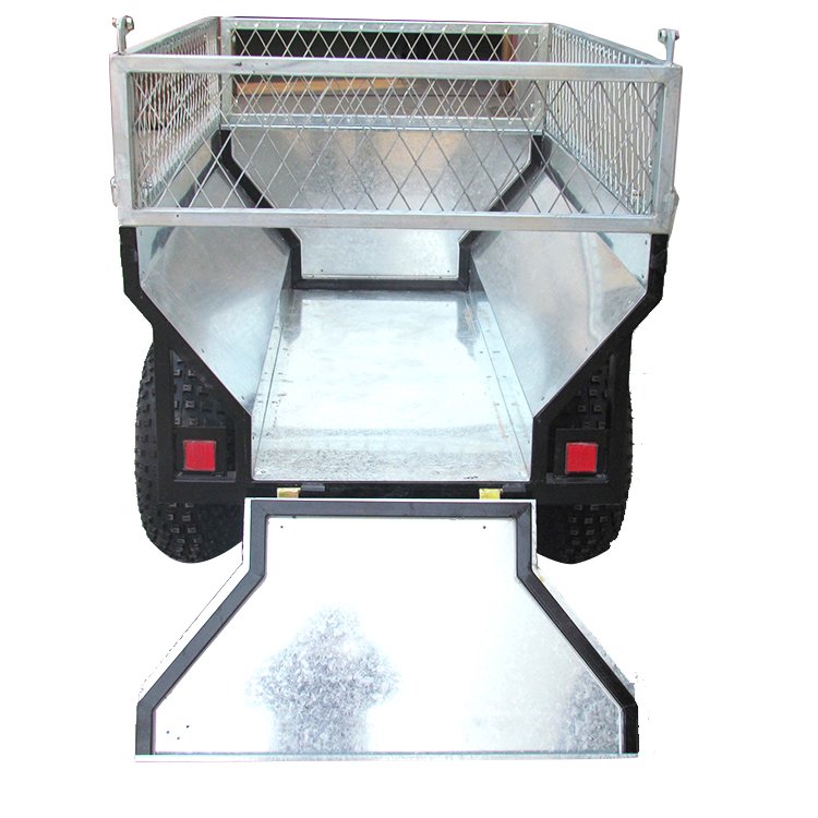 ATV Dump Log Trailer with Fence, DUMP CART Flat Bed Trailer Atv Log Trailer with Heavy Load