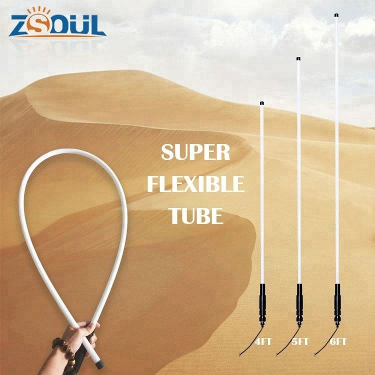 Milky Tube LED Whip Antenna Light 3ft 4ft With Single Color LED Flag Pole for ATV UTV Mining Truck Forklift Pickup
