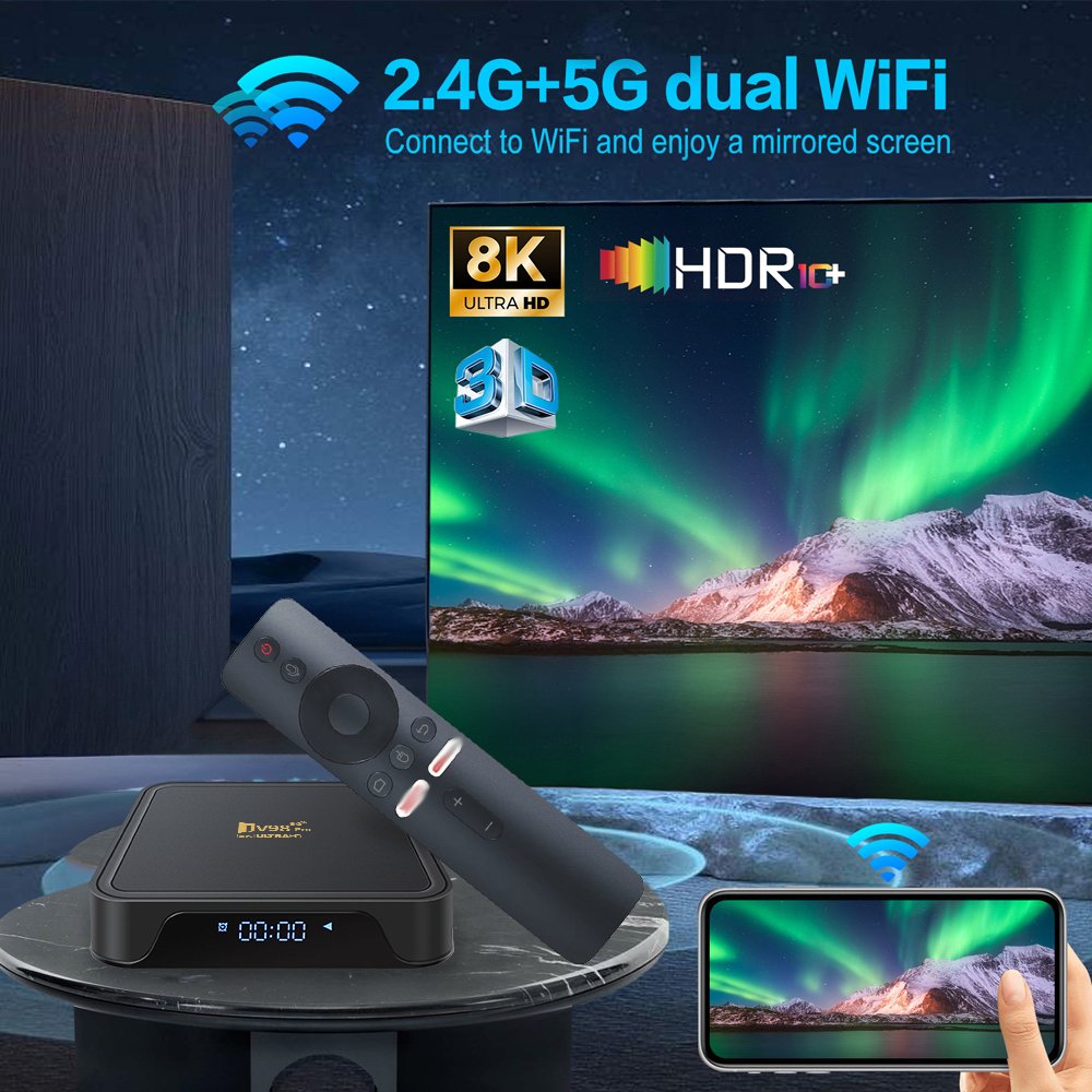2025 HAOYU TV98 PRO Android 14 ATV Box H313 Quad Core DDR3+EMMC Bluetooth 5.2 & 8k HD Display Perfect Smart TV Box