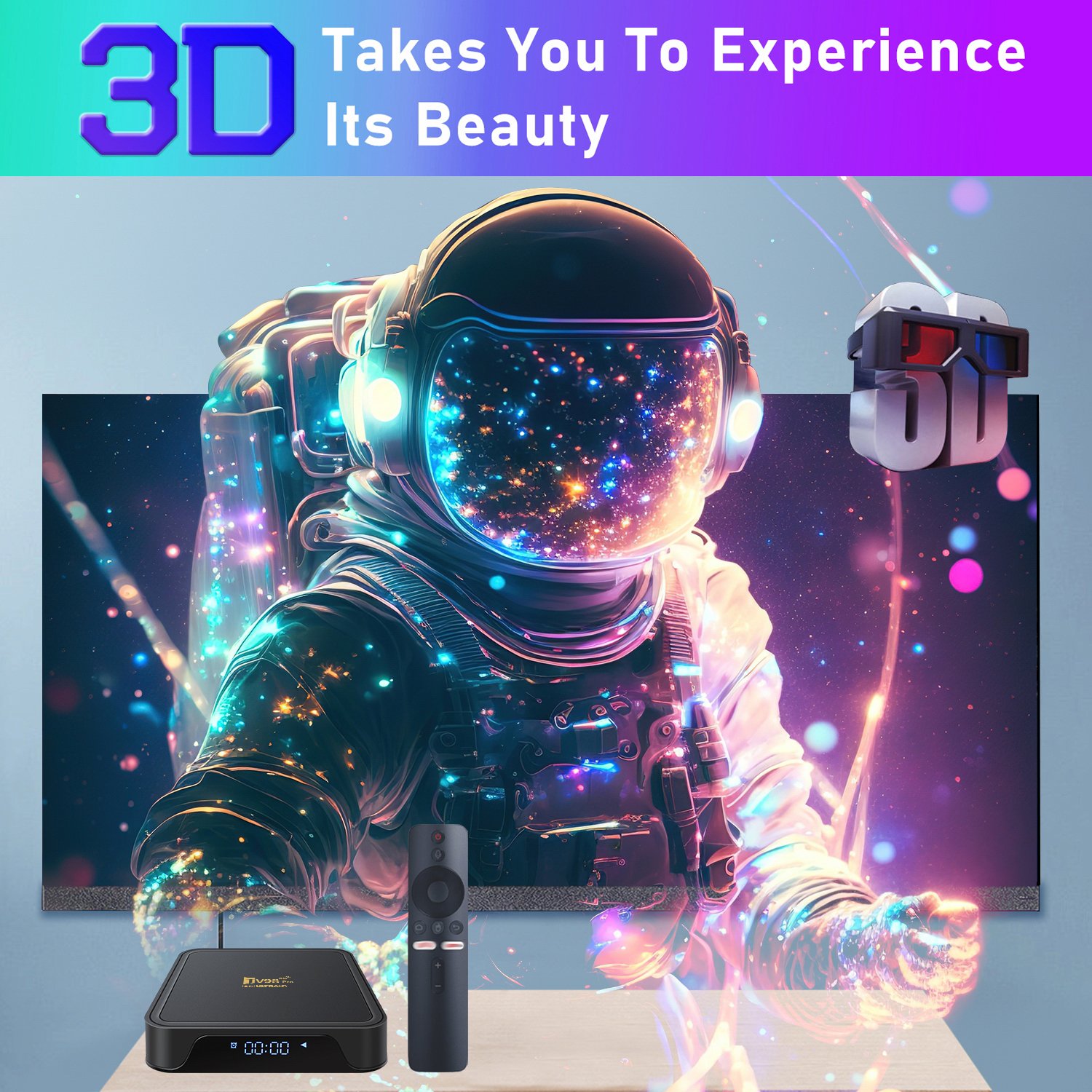 2025 HAOYU TV98 PRO Android 14 ATV Box H313 Quad Core DDR3+EMMC Bluetooth 5.2 & 8k HD Display Perfect Smart TV Box