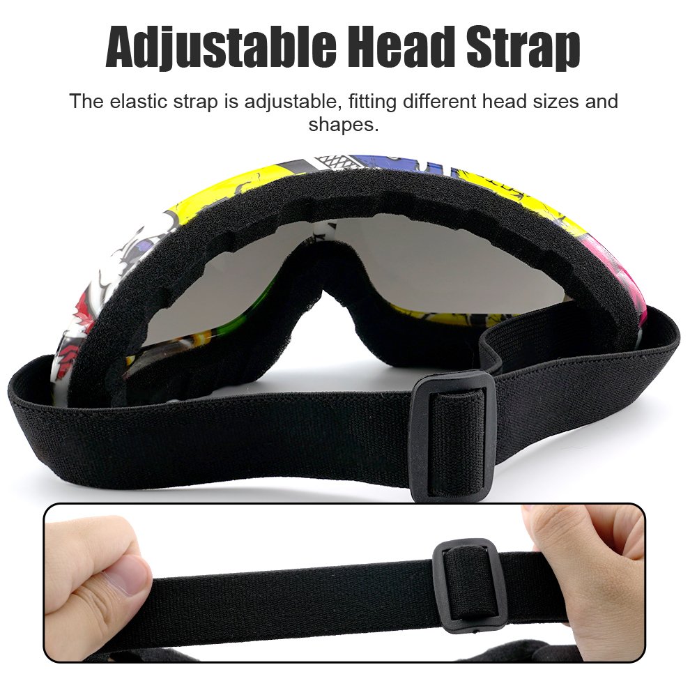 Motorcycle Goggles Fit Helmet Riding Cycling Sports Glasses ATV Ski Goggles Anti-UV Dustproof Windproof Dirt Bike Goggles