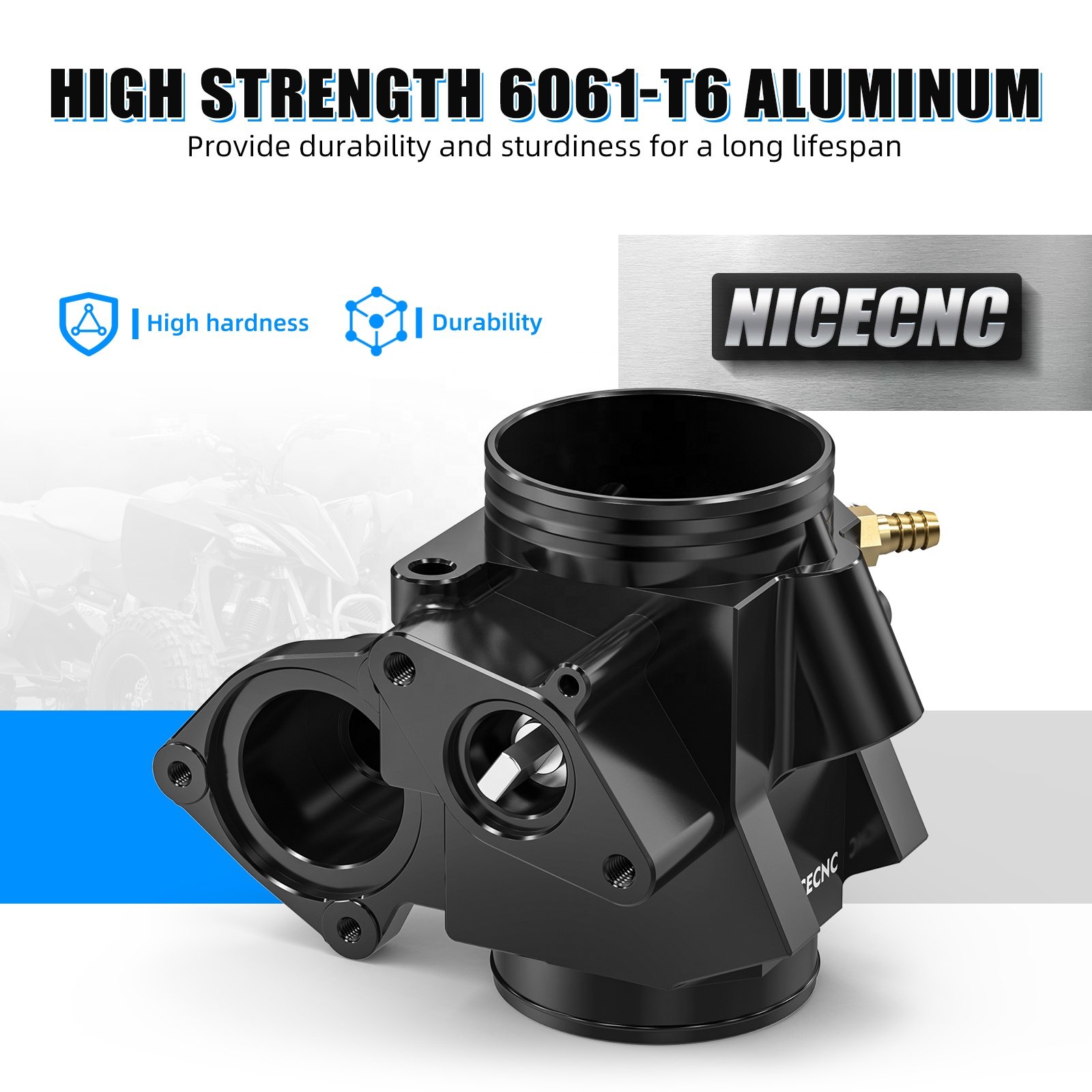 NiceCNC ATV YFZ450R Throttle Body Kit for Yamaha YFZ450R 2009-2025 YFZ 450R 450 R 2023 2024 18P-13750-01-00 1TD-13750-02-00