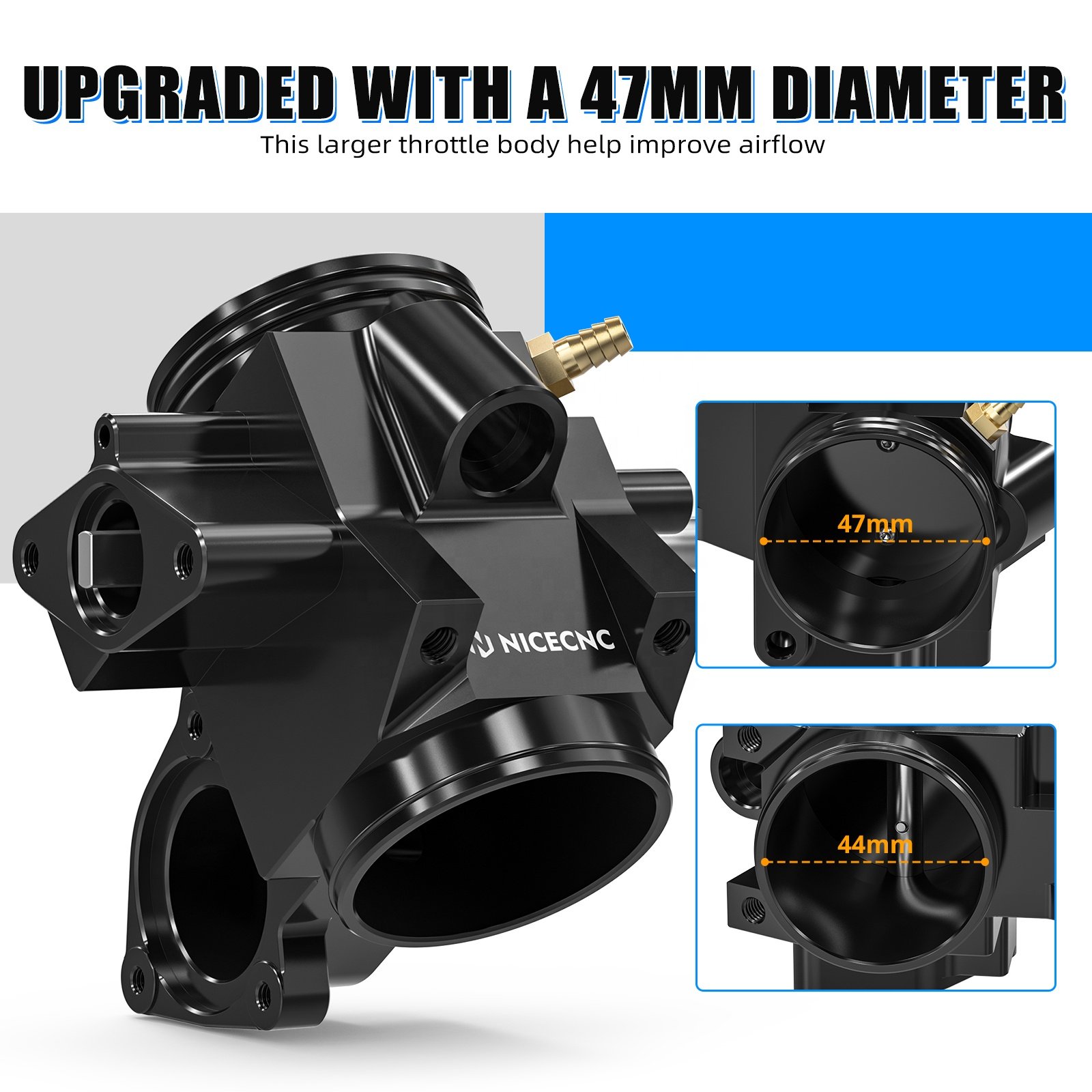 NiceCNC ATV YFZ450R Throttle Body Kit for Yamaha YFZ450R 2009-2025 YFZ 450R 450 R 2023 2024 18P-13750-01-00 1TD-13750-02-00