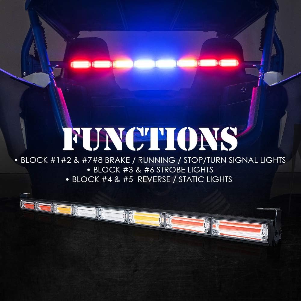 COB LED ATV UTV Rear Chase Light Bar Kit with Brake Turn Signal Running Tail Lights 35W Super Brighter Truck Led Warning Light