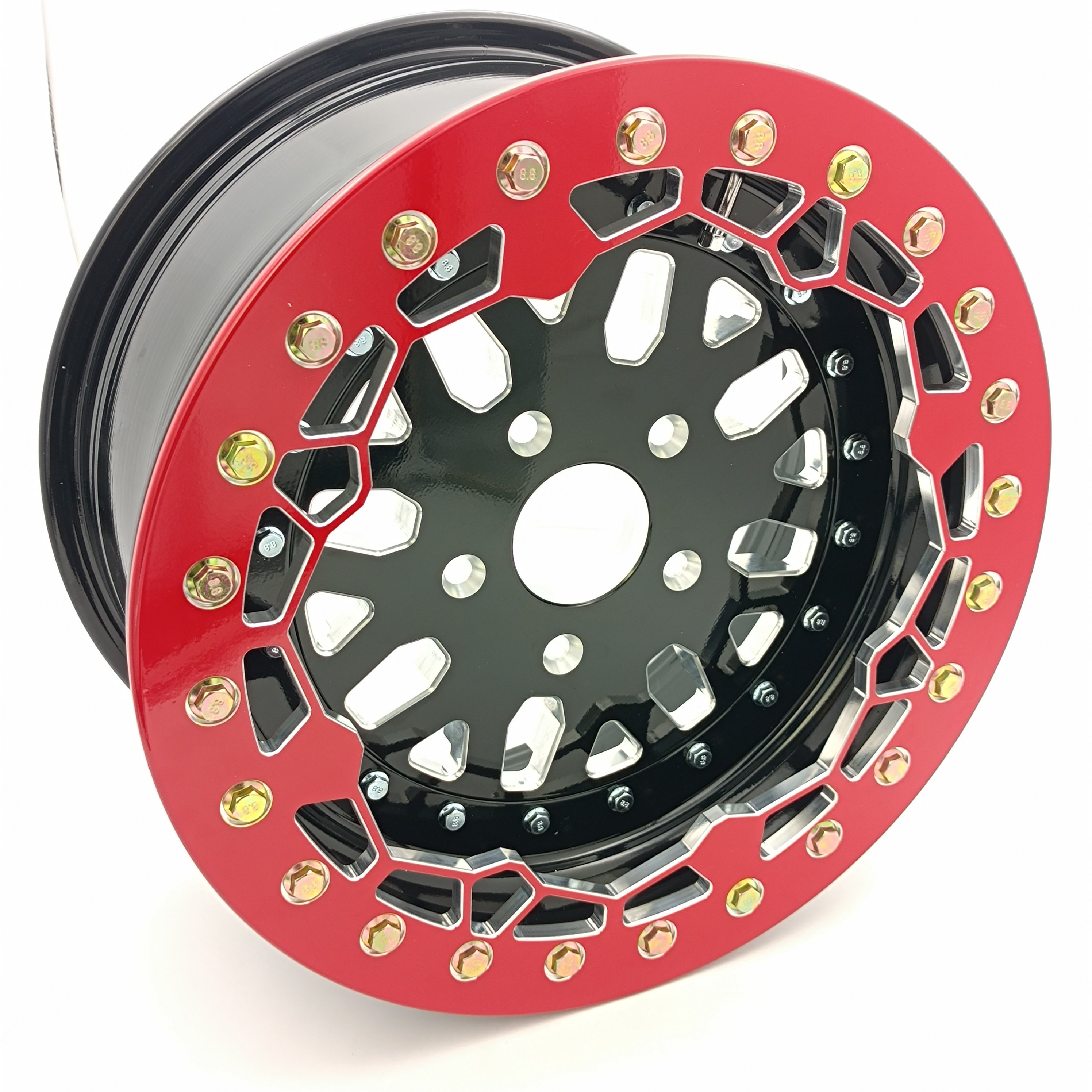 ATV SXS & UTV Parts 15x7 5+2 5/114.3 UTV Wheel Rims15inch 3 Piece Beadlock Wheels for Polaris RZR Pro Offroad