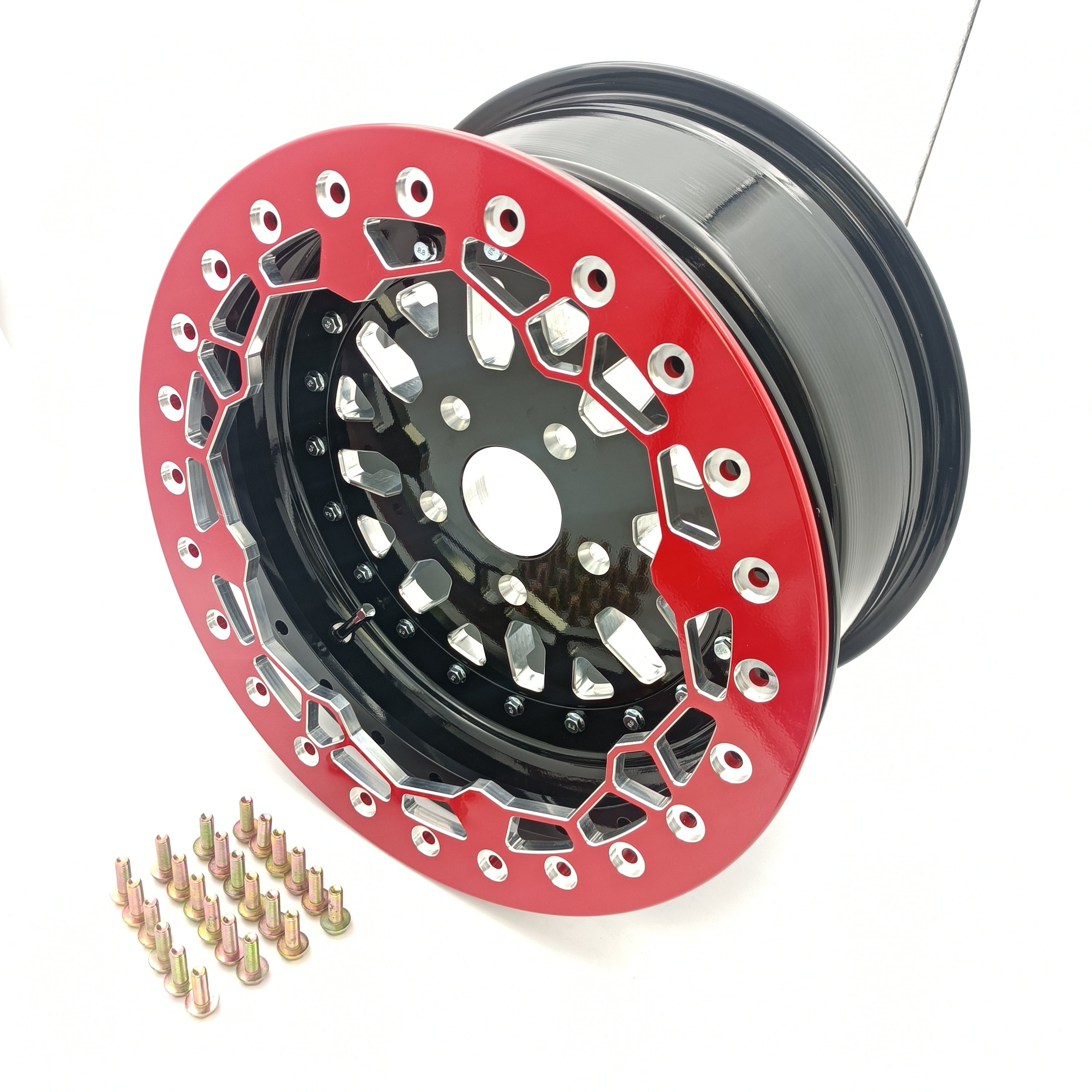 ATV SXS & UTV Parts 15x7 5+2 5/114.3 UTV Wheel Rims15inch 3 Piece Beadlock Wheels for Polaris RZR Pro Offroad