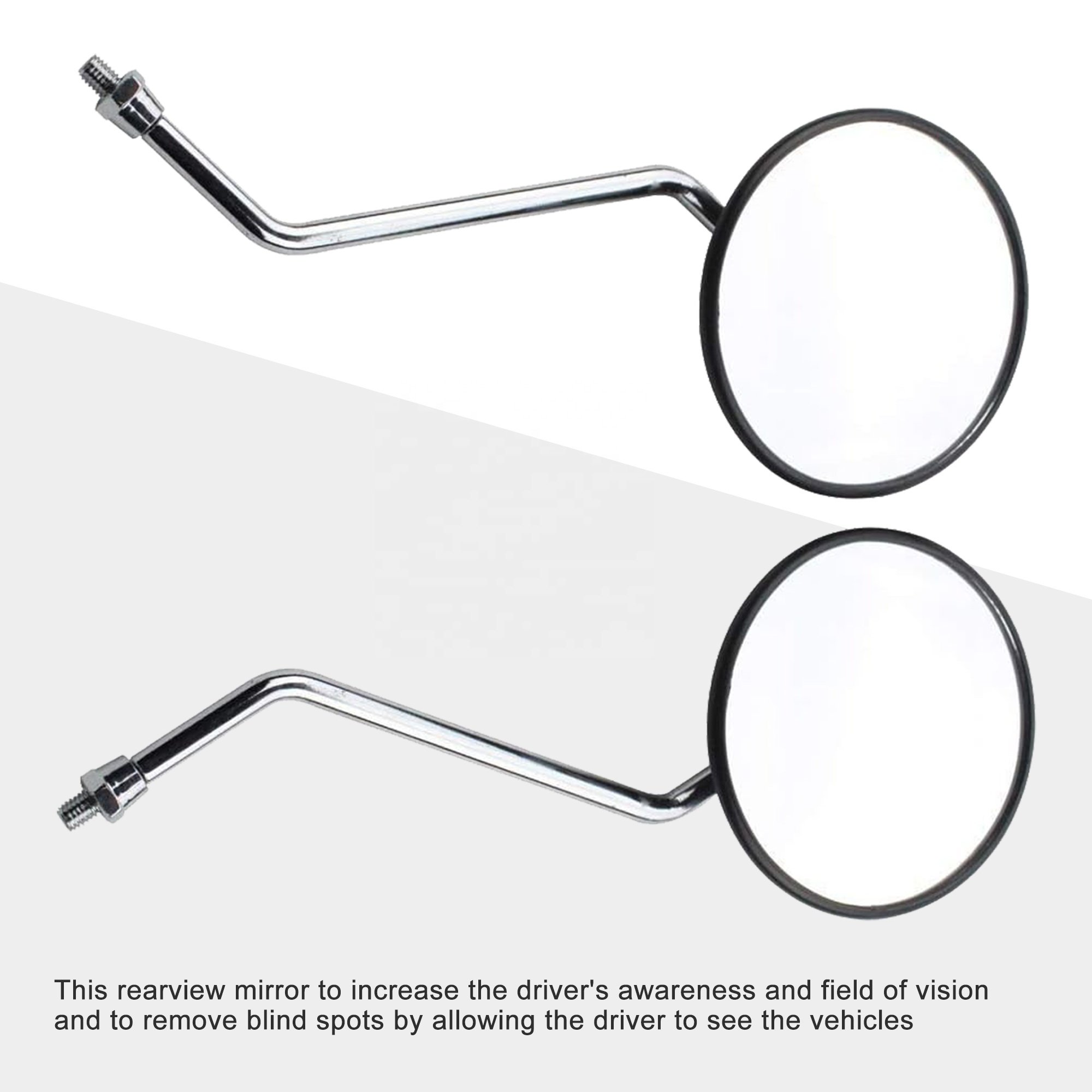 GOOFIT 8mm Round Rearview Mirror for 50cc 70cc 90cc 110cc 125cc 150cc 200cc 250cc ATV Quad Scooter Motorcycle Side Mirror