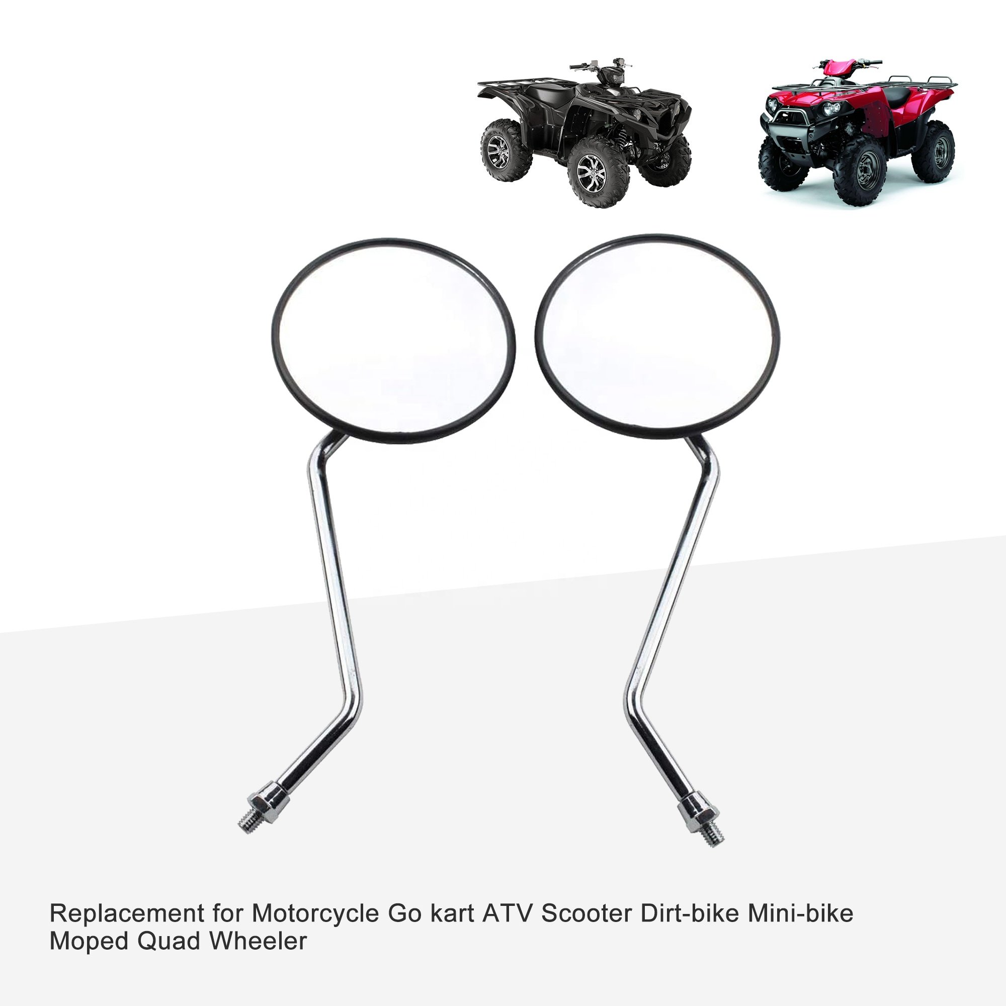 GOOFIT 8mm Round Rearview Mirror for 50cc 70cc 90cc 110cc 125cc 150cc 200cc 250cc ATV Quad Scooter Motorcycle Side Mirror