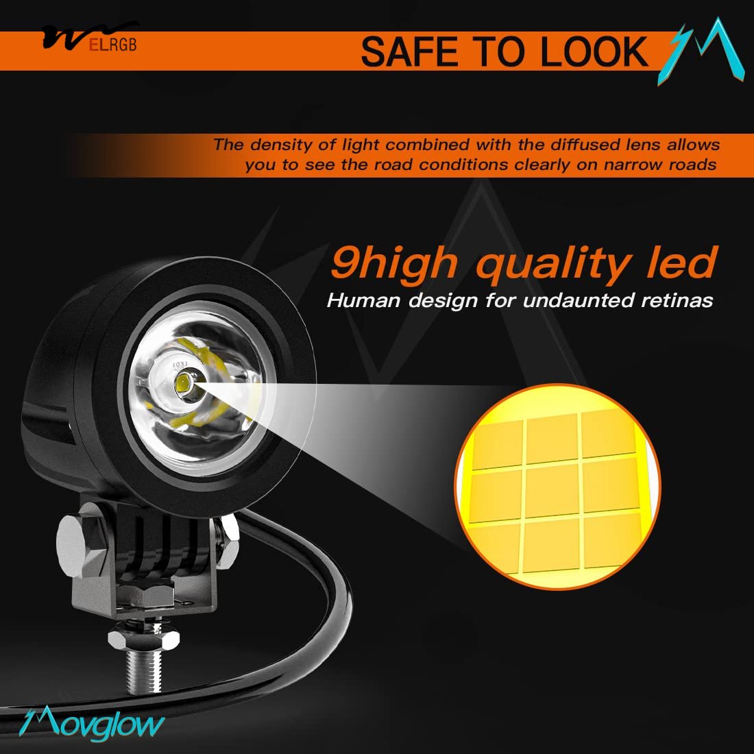 Motorcycle Auxiliary Lights LED Spot Driving Fog Lights with Switch for Sport Motorcycle Street Bike ATV UTV Trike Spotlight