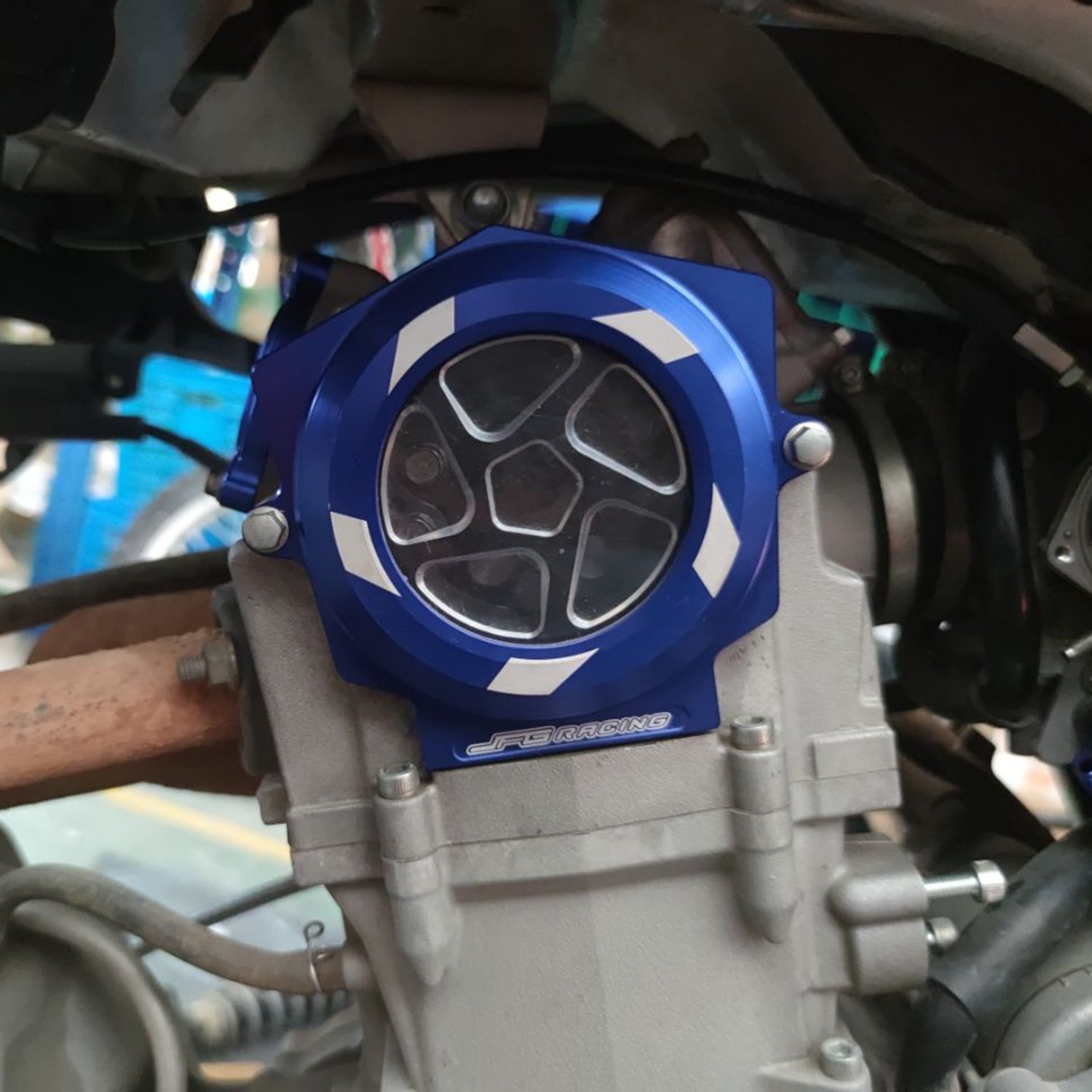 JFG CNC Aluminum ATV Parts OEM Raptor 700 Transparent Cylinder Guard for Yamaha YFM Accessories