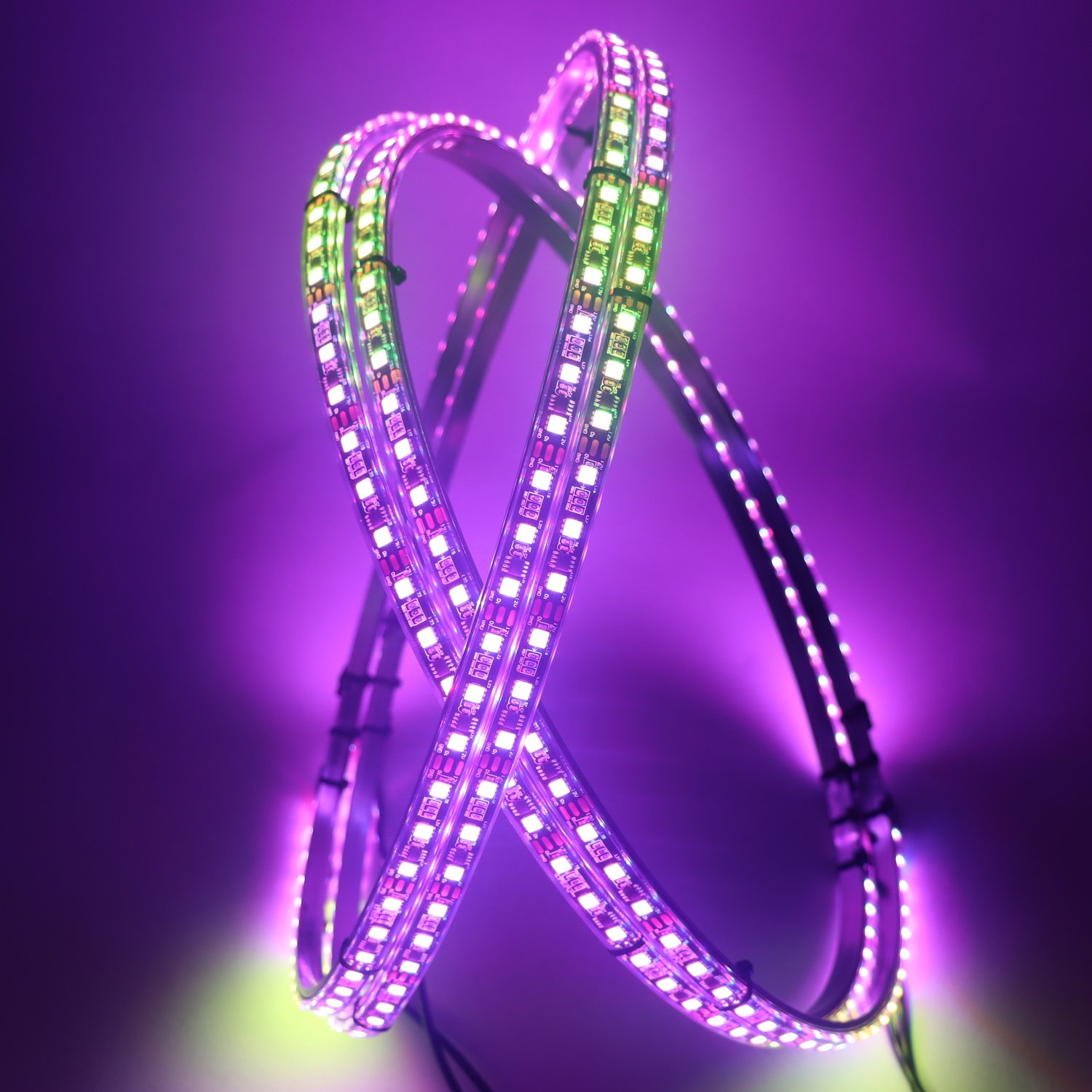 14 Inch 15.5 Inch 17 Inch LED Wheel Ring Lights Dual Row Cars LED Tire Rim Light for Universal Cars