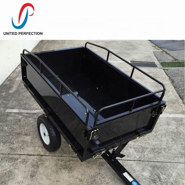 Low MOQ Multi-Purpose ATV Towed Lawn Tractor Trailer Pull Behind Garden Scooter Trailers for Motorcycle & ATV Use
